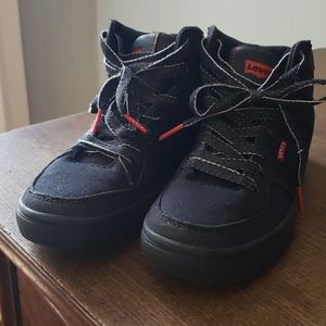 Boys Levi's All Black High Top Shoes